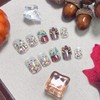 24pcs Fall Press on Nails Short Square Thanksgiving Day Fake