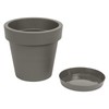 Prosperplast Blumentopf Übertopf inkl. Untersetzer 13.5 x 12 cm grau
