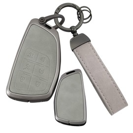 ontto Key Fob Case Fit for Buick Encore Envision Avenir 2020-2024,Antiscratched Car Key Housing with Keychain Fit for GMC Yukon/XL/Denali,Sierra 1500 2500HD 3500HD 2021-2023,Grey