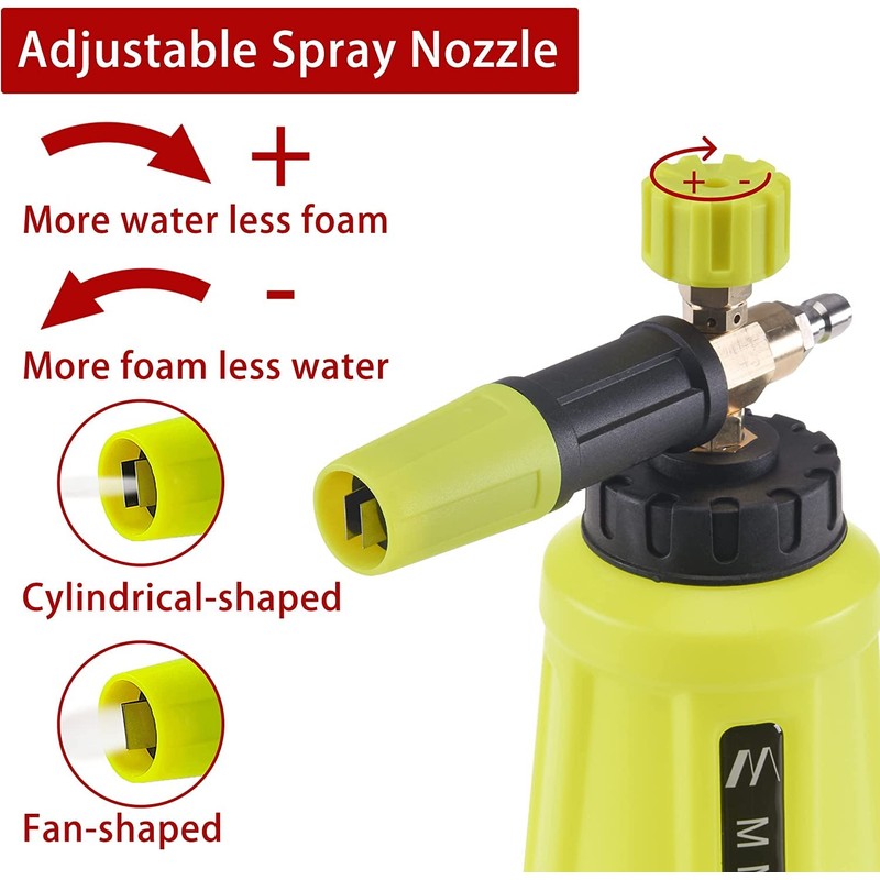 M MINGLE High Pressure Washer Gun Snow Foam Lance, 4000
