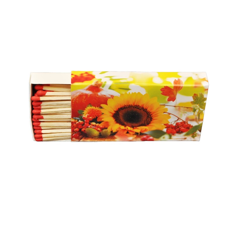 jameitop® XL Matches, 450 Pieces, Autumn Landscape Flowers Motifs, 10