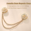 Strong Hijab Magnets with Chain (Gold, Flower Style)