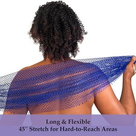Esponja exfoliante africana de malla (2 unidades): auténtica malla de doble nudo, de secado rápido para una limpieza profunda, 114 cm de grosor, elást