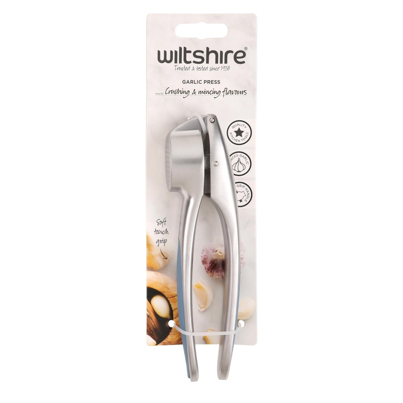 Wiltshire Colour Rush Garlic Press, Chrome Plated, Anti-Slip Soft Grip