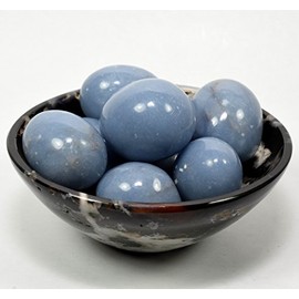 Blue Angelite Cabochon Pebble Natural Polished Angel Stone Crystal Angelic Mineral Cab from Peru - 5PCS