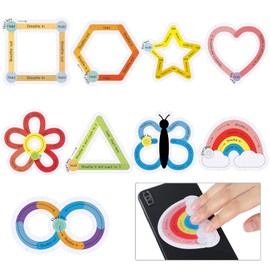 36 Pcs Back to School Sensory Strips Kids Anxiety Calm Mindfulness Stickers Adults Stress Breathing Stickers Fidget Adhesives Rough Textured Tape for Classroom Desk Office Computer(Cute)