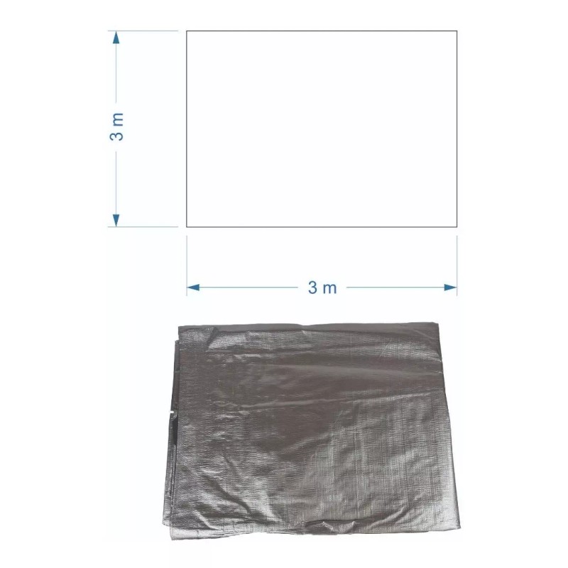 Lion Tools Lona De Uso Rudo Gris 3x3 Metros Multiusos