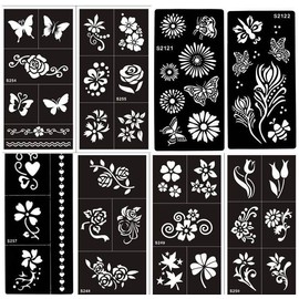 Florence Tattoo Template for Body and Hand Painting, 8 Sheets