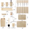 Beige Bathroom Accessories Set with Glitter Shower Curtain and Rugs,Bathroom