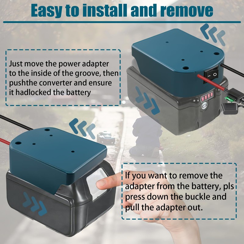 2 Pack Power Wheel for Makita 18V Battery Adapter, Power