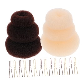 Gatuida Hair Donut Bun Maker Kit Shaped Pins for Boys and Girls 1 Set Black DIY Ballet Dance Updo Tool for Weddings and Special Occasions