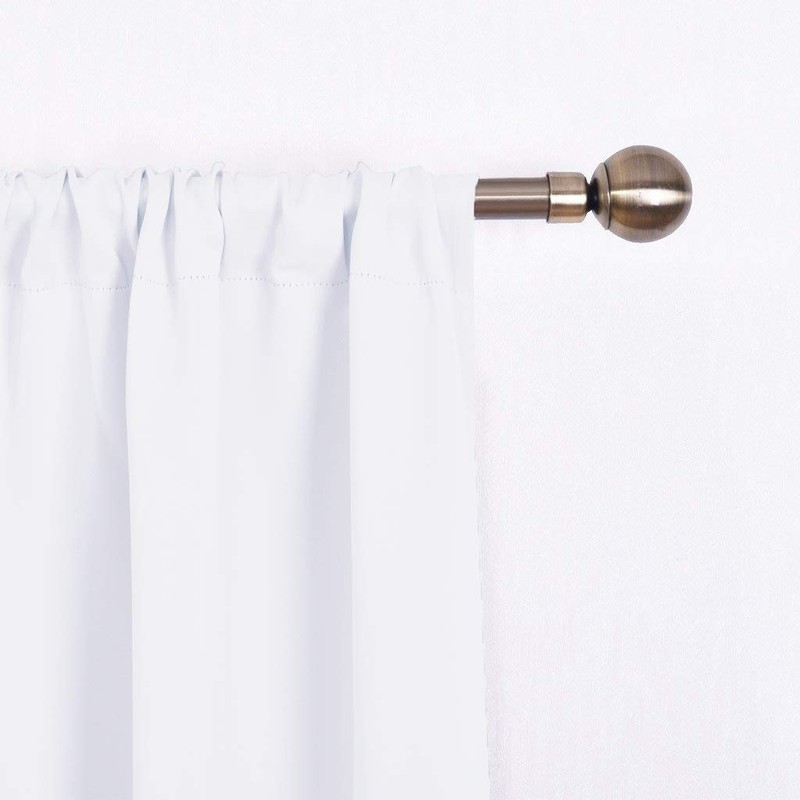 NICETOWN Pure White Room Darkening Adjustable Tie Up Shade Curtain