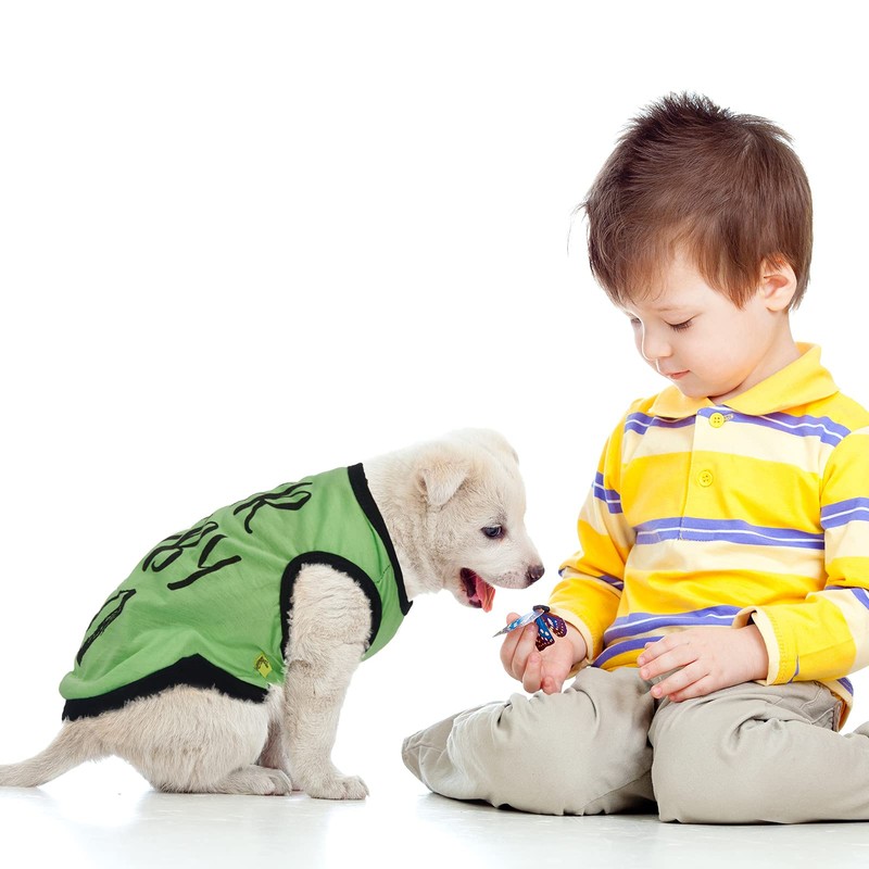 Saintrygo 8 Pieces Dog Shirts Pet Printed Clothes with Funny