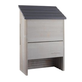 North States Large Outdoor Bat House and Nursery, 6. 5" x 12" x 18. 25" high, Light Gray. Holds 300 Bats