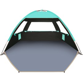 Gorich Beach Tent Sun Shelter for 3/4-5/6-7/8-10 Person with UPF 50＋ UV Protection, Lightweight & Easy Setup Beach Shade Canopy, Portable Beach Shade Tent Beach Cabana
