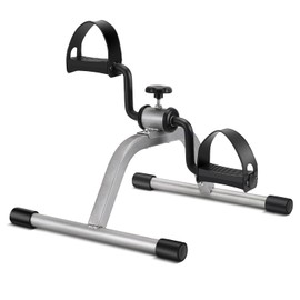 RYGEO Pedal Exerciser Under Desk Bike Mini Foot Exerciser Adjustable Resistance Silent for Home Fitness Gym Workout Legs Arms