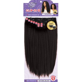 Outre Human Hair Premium Blend Clip-In Big Beautiful Kinky Straight 18" 9pcs (JBLK)