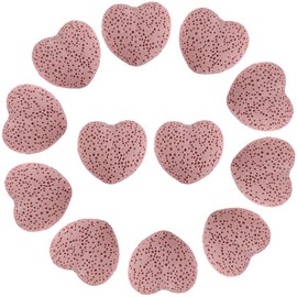 PONABEADIY 1 Box 24PCS Pink Heart Shaped Lava Rock Beads Natural Volcanic Stone Essential Oil Diffuser Chakra Gemstone Valentine Spacer Loose Bead Bulk for Jewelry Making Bracelets DIY Craft Supply