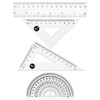 NILLOS Geometry Set, 4 PCS Ruler Set, for School Toole,Student