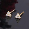 CiNily Tiny Triangle Opal Stud Earrings, 14K Yellow Gold Plated