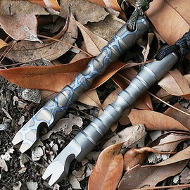 Titanium EDC Pry Bar with Bottle Opener Screwdriver Function Portable Pry Tool by LIPOUD (Flame titanium)