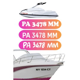 Custom Boat Registration Numbers – Waterproof Vinyl Boat Decals for Boat Letters and Numbers Registration - UV Resistant Durable Marine Stickers for Boats & Jet Skis
