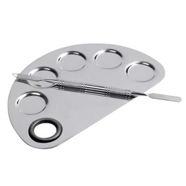 Tsathoggua Professional Makeup Palette and Spatula, Upgrade Mixing Make Up Palette, Stainless Steel Cosmetic Palette with Spatula for Mixing Make-Up Cosmetics or Nail Art