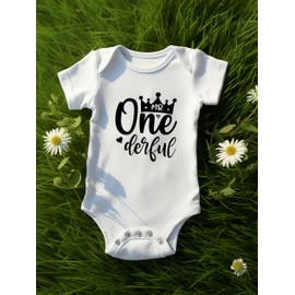 Ink Trendz - playera de primer cumpleaños para niño con el Sr. One-Derful, Blanco, 18 meses
