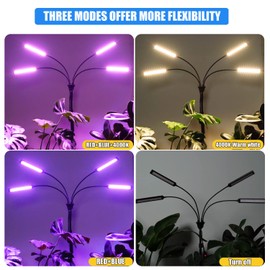 LED Grow Lights for Indoor Plants, [ 8 in1 ] Full Spectrum Grow Light with Tripod Stand, Auto On/Off Timing 4/8/12H, Plant Lights for Indoor Growing. (Mix Spectrum)
