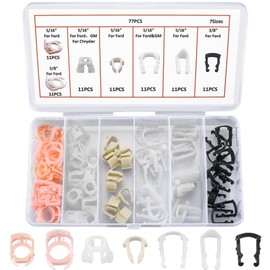 77 Pcs Fuel Line Retainer Clip Assortment Kit - Car Auto Retaining Clips for 3/8" 5/16" Hose Pipe