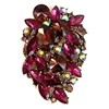 SELOVO Rhinestone Statement Brooch Pin Flower Dress Accessory (Purple)