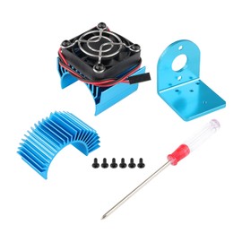 Rchobbytop Aluminum RC Heat Sink with 5V Cooling Fan 3650 3660 540 550 Size Motor Heatsink and Motor Seat Combo for for Wltoys A949-B A959-B A969-B A979-B K929-B 12428 1/12 1/18 RC Car, Pack of 3