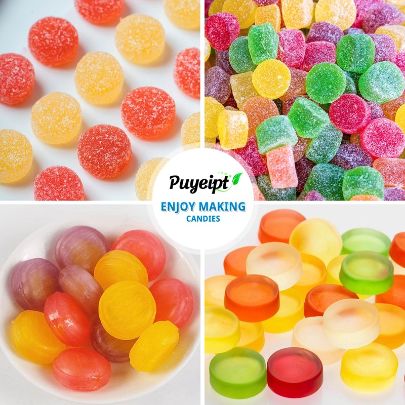 Puyeipt 4 Pcs Silicone Gummy Candy Molds, 55 Cavities Non-Stick