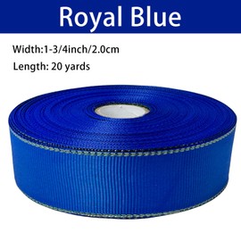 AEVORA 3/4 Inch Grosgrain Ribbon with Golden Weft Edges, 20 Yards Fabric Ribbon for Crafts Gift Wrapping Wedding Decor Hair Bows Party Flower Arrangement Wreaths (Royal Blue 352)