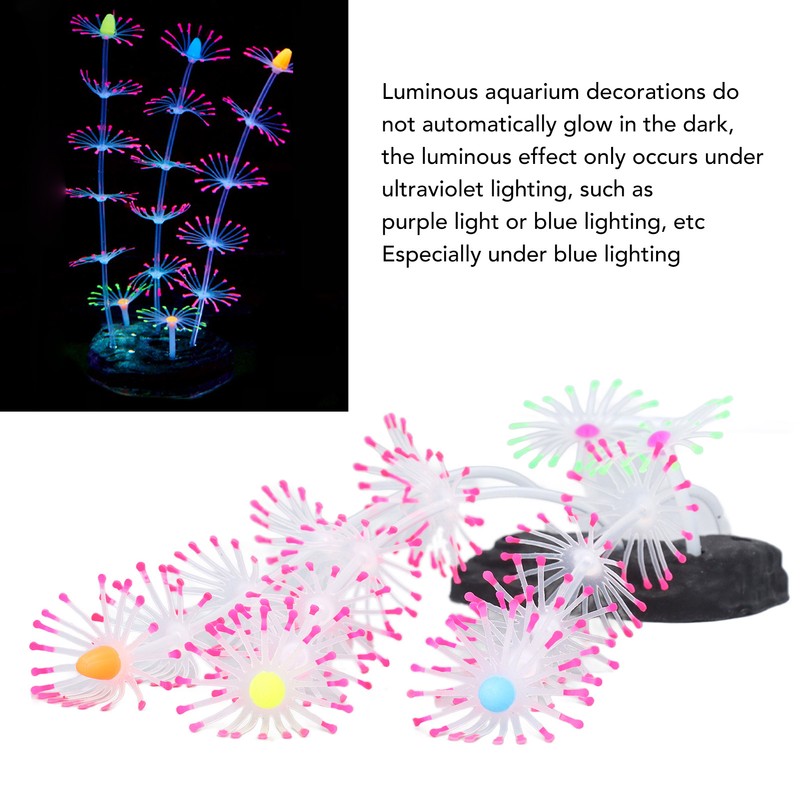Silicone Glow Fish Tank Decorations Simulation Innovative Landscaping Glowing Artificial