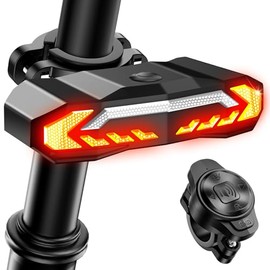 PRINTUB Smart Tail Light with Turn Signals and Brake Light, Anti-Theft Alarm with Remote, Horn with USB-C Rechargeable, Auto ON/Off, IP65 Waterproof Turn Signals Rear Light