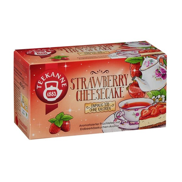 Teekanne Strawberry Cheesecake Fruit tea with strawberry and cheesecake flavor (2 x 18 Bags)