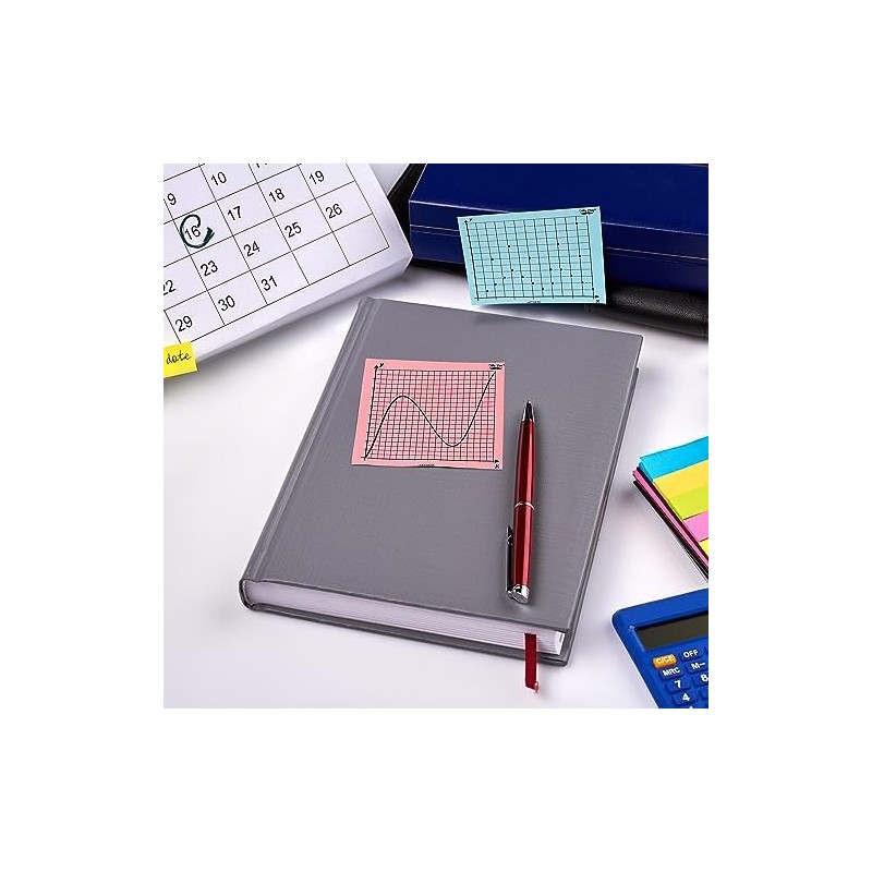 Mr. Pen- Graph Paper Sticky Notes, 6 Pads, 3x3 Inch,