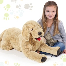 Geosar 27.5" Dog Stuffed Animals Plush, Soft Cuddly Golden Retriever Plush Toys, Large Stuffed Dog Hugging Pillow Gifts for Christmas Kids Girls Boys Birthday