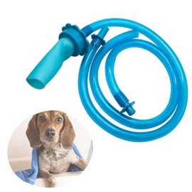 Liyquint Dog Wash Hose,Slip-on Dog Wash Hose Attachment. Pet Bather for Showerhead and Sink. (Not for use on Tub Faucet) Pet Shower Hose 150cm Hose Length Fits Up to 5cm Diameter Heads. (‎Blue)