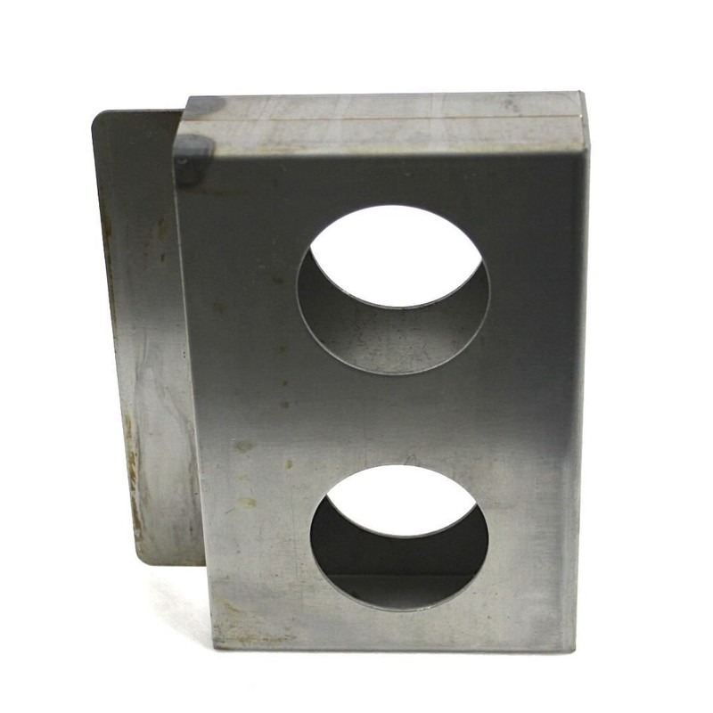 Gate Lockbox Double Hole Weldable Steel 6 7/8" x 4