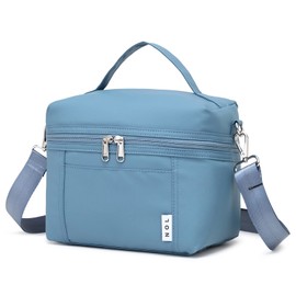 NOL Natural Organic Lifestyle Small Insulated Lunch Bags for Women Cooler Bag Lightweight Nylon Waterproof Lunch Box For Work (Small, Dusty blue)