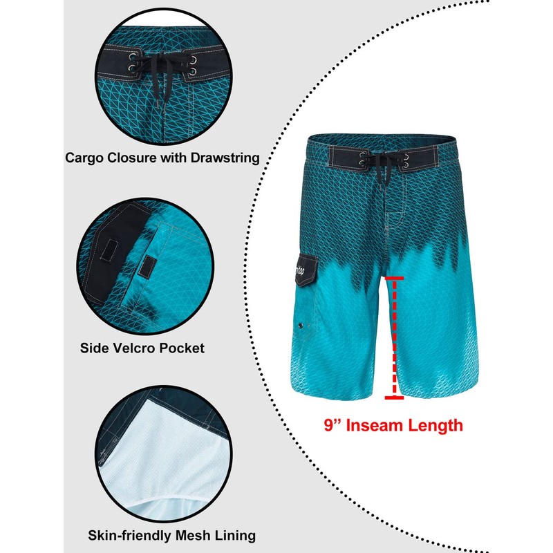 Unitop - Bañador para hombre con estampado hawaiano de secado