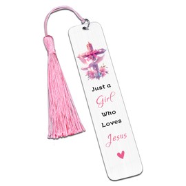 Christian Gifts for Women Girls Jesus Bookmark Religious Bookmarks for Woman Faith Pink Baptism First Communion Gifts for Teen Girls Book Lovers Book Marker White Elephant Christmas Stocking Stuffers