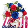 17 Pcs Red White and Blue Flowers Patriotic Artificial Flowers