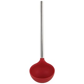 Tovolo Silicone Ladle With Stainless Steel Handle, Deep Spoon With Reinforced Nylon Core, Perfect Kitchen Utensil for Soup, Stew, Sauce & Punch, Cayenne