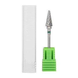 lyrlody Nail Drills, Professional Tapered Shape Tungsten Steel Manicure Tip for Manicure Pedicure Gel Removal Semi-Permanent Acrylic Medium Grain Nail Art (Green Label)