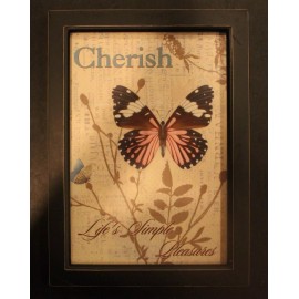 Butterfly Black Framed Art-Cherish Picture Country or Modern Decor