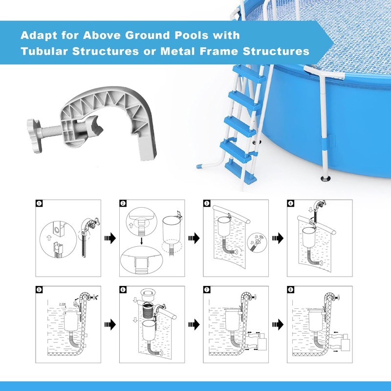 MUWOOB Above Ground Pool Skimmer with 5 Pool Skimmer Socks,