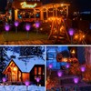 Solar Outdoor Lights 6 Pack, Purple Torches With Flickering Flame,